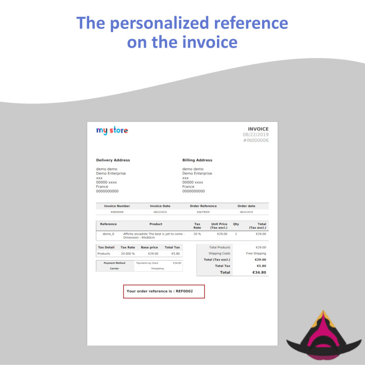 Personalized customer reference on orders