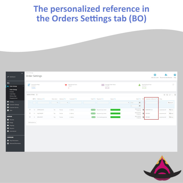 Referencia personalizada del cliente en los pedidos